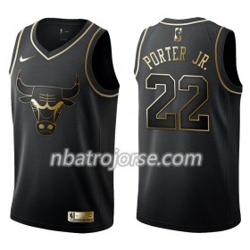 Män Chicago Bulls Tröja Otto Porter Jr. 22 Nike Svart Guld Edition Swingman